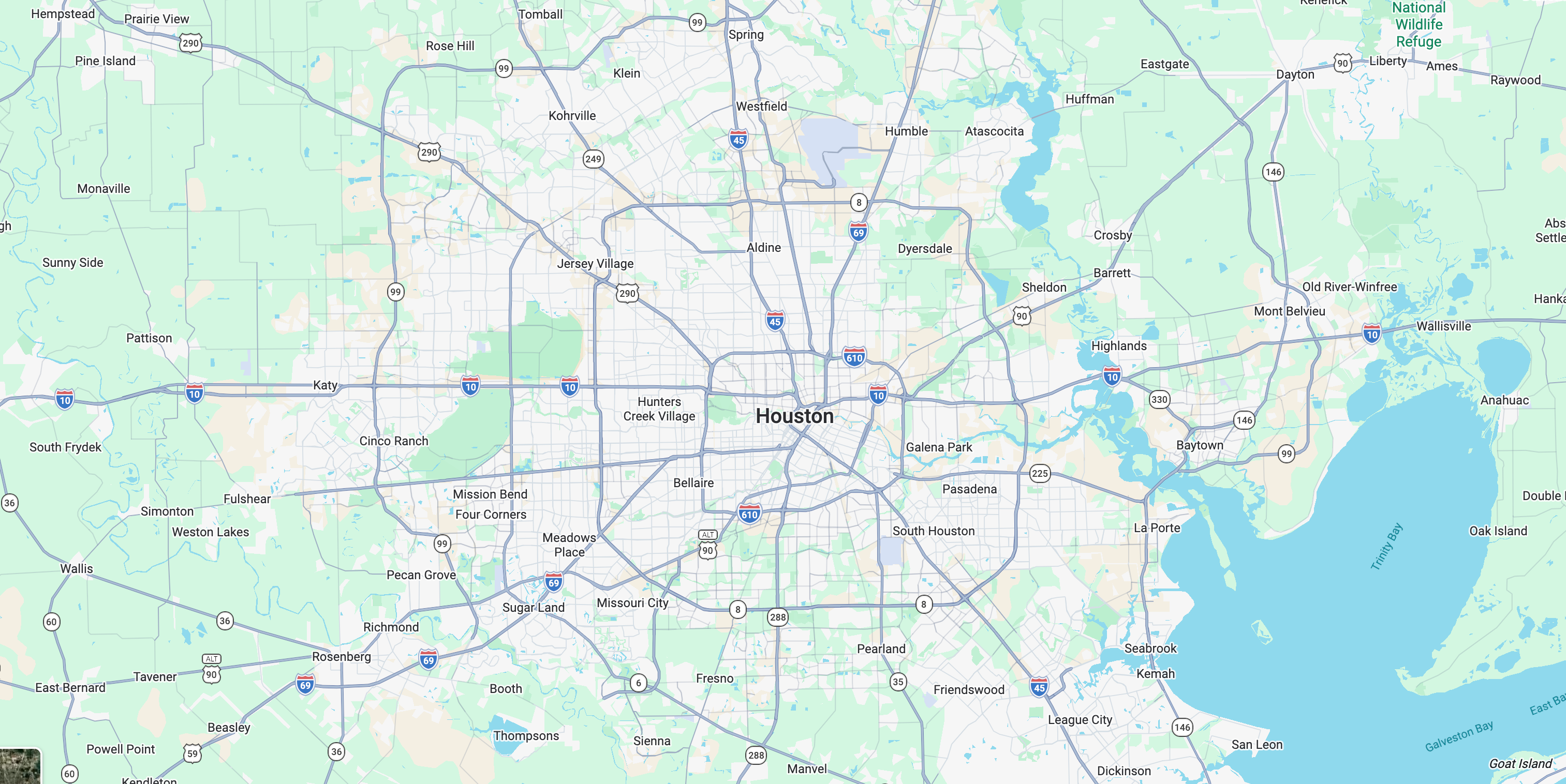Houston Area Map