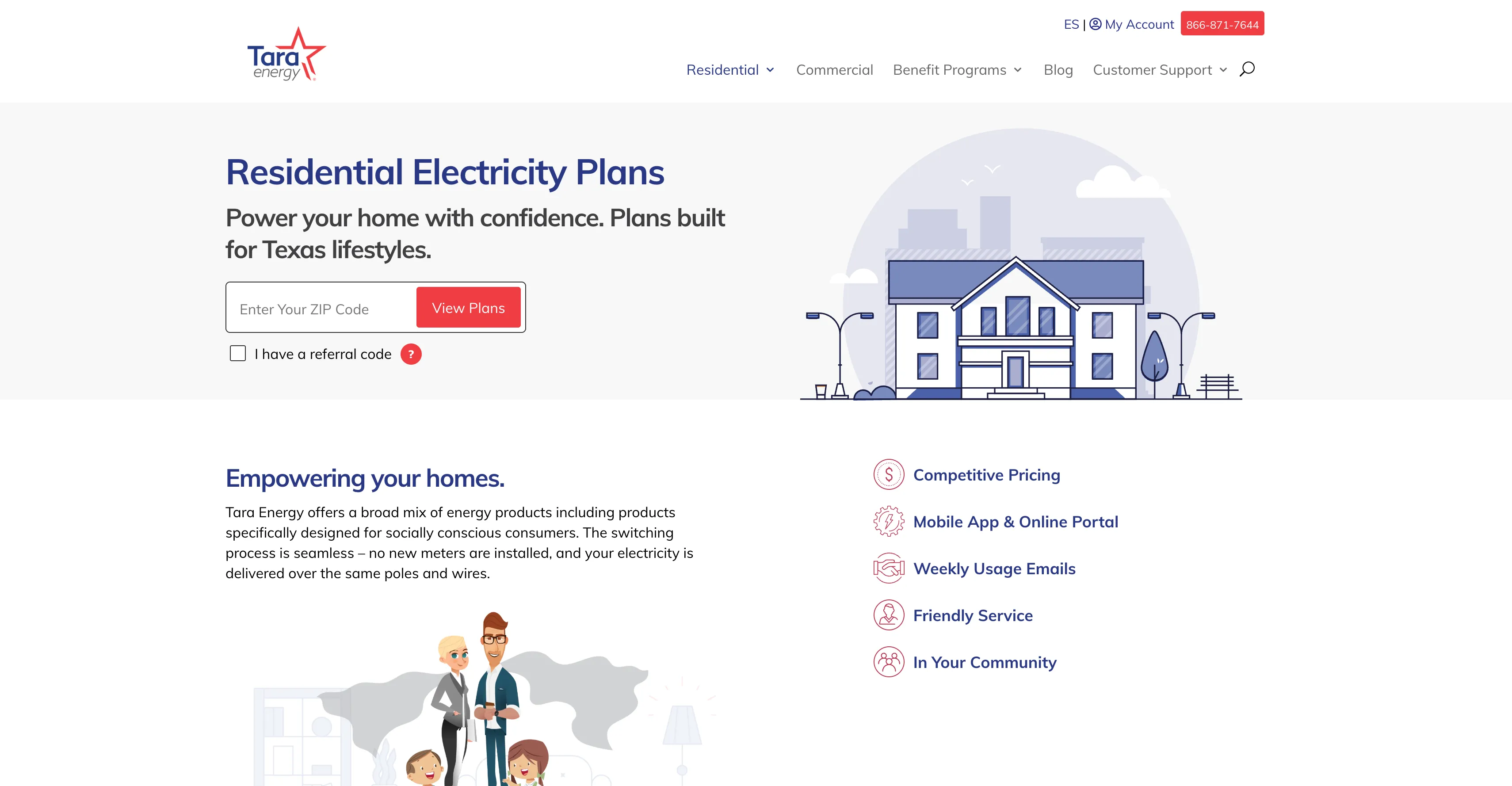 Tara Energy 'Brighter Tomorrow' Hero Section